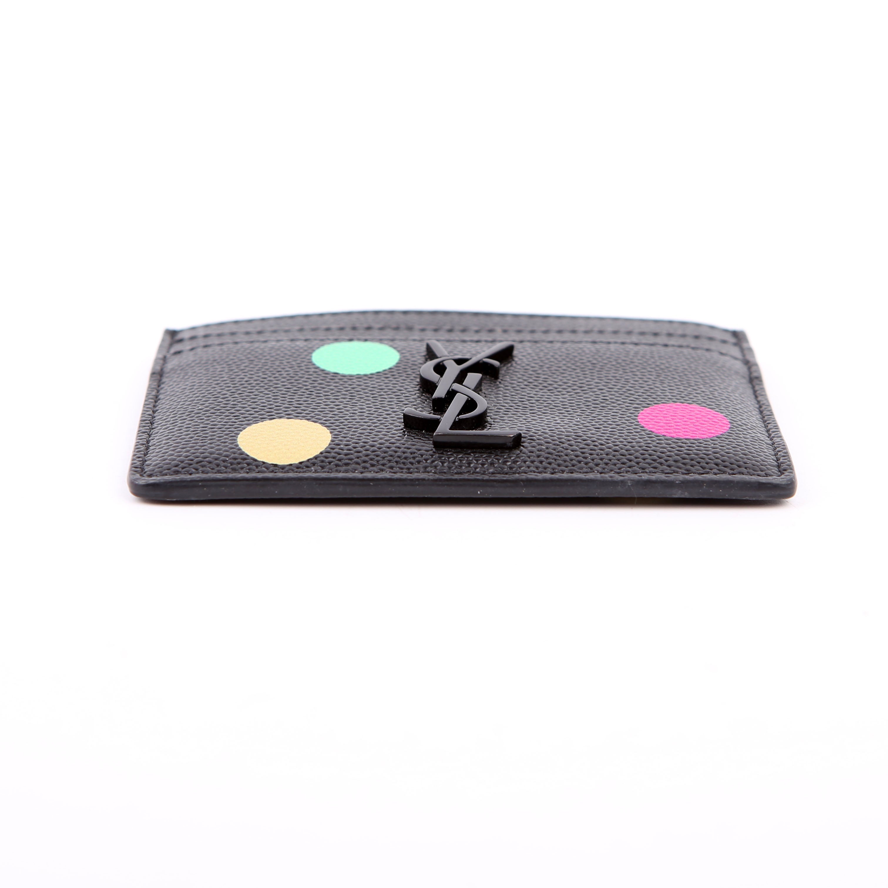SAINT LAURENT Grain De Poudre Card Holder Black