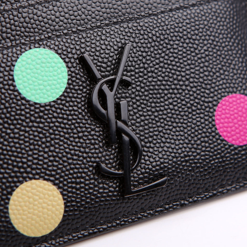 SAINT LAURENT Grain De Poudre Card Holder Black