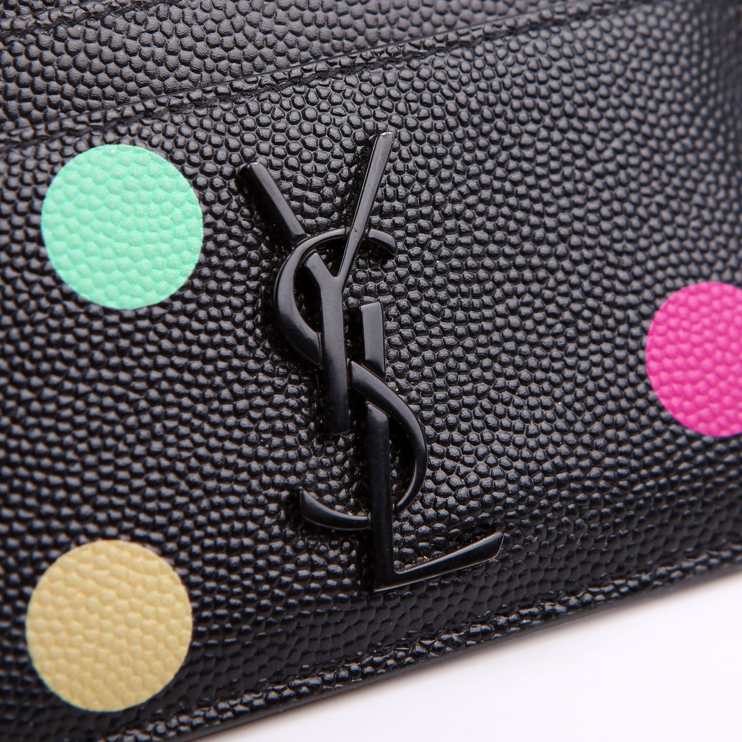 SAINT LAURENT Grain De Poudre Card Holder Black