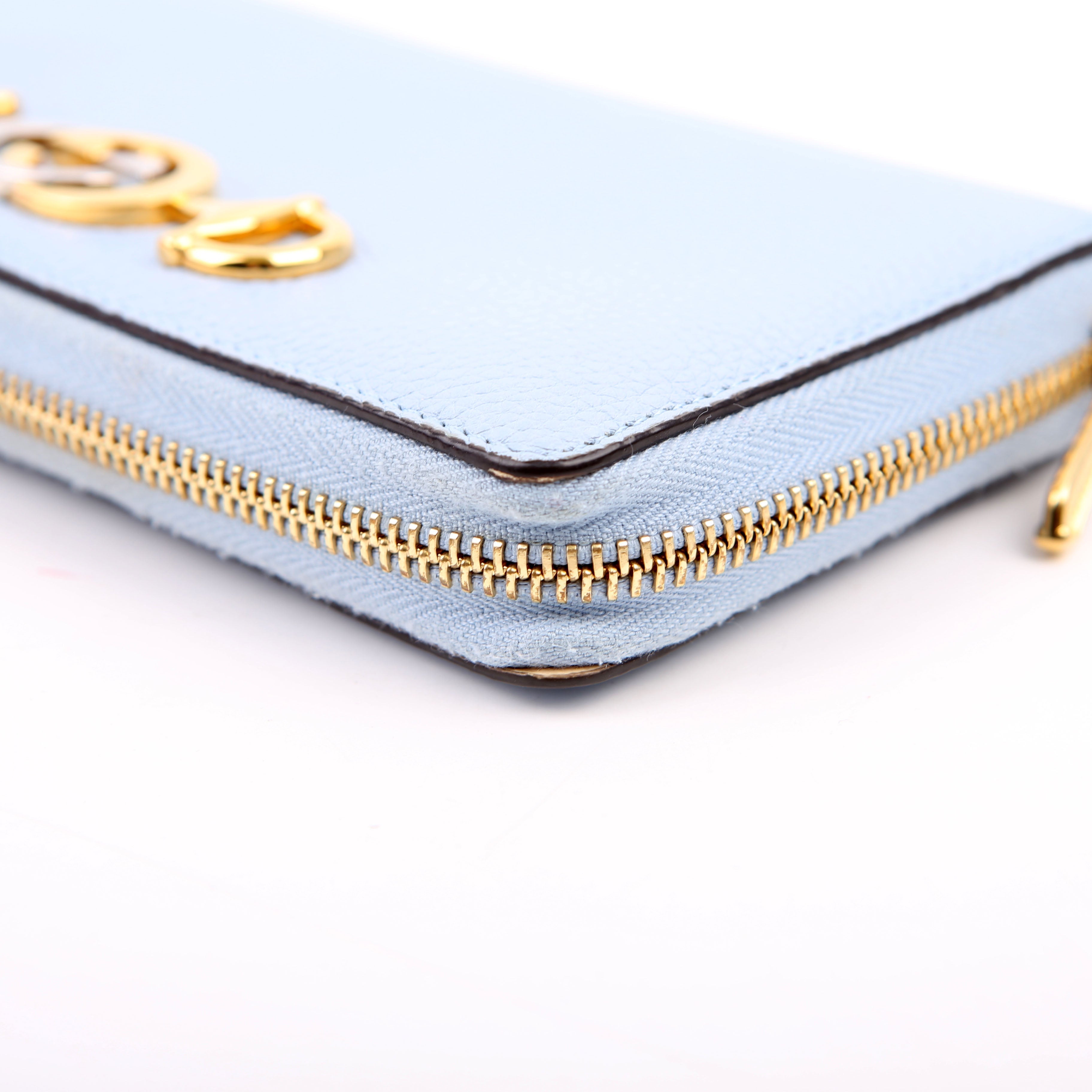 Gucci 570661 Zumi Zip Around Wallet Blue
