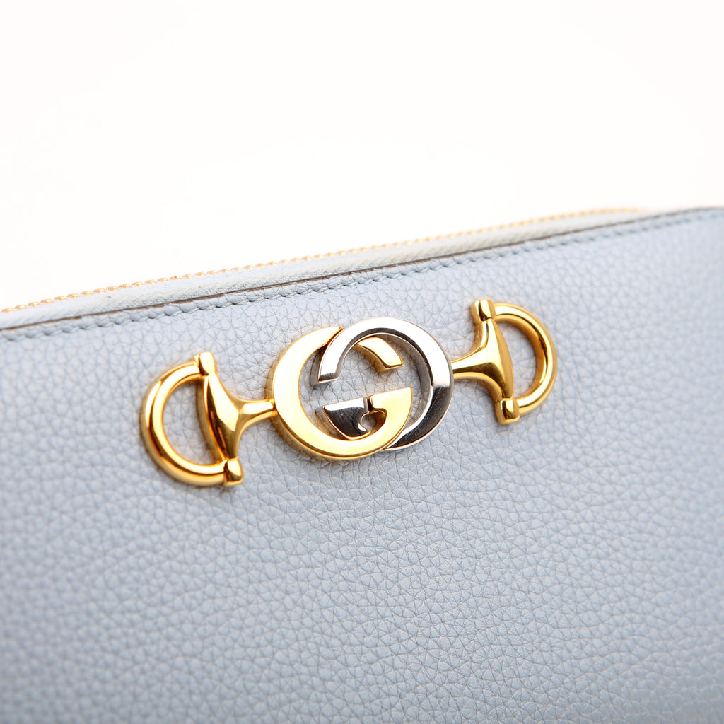 Gucci 570661 Zumi Zip Around Wallet Blue