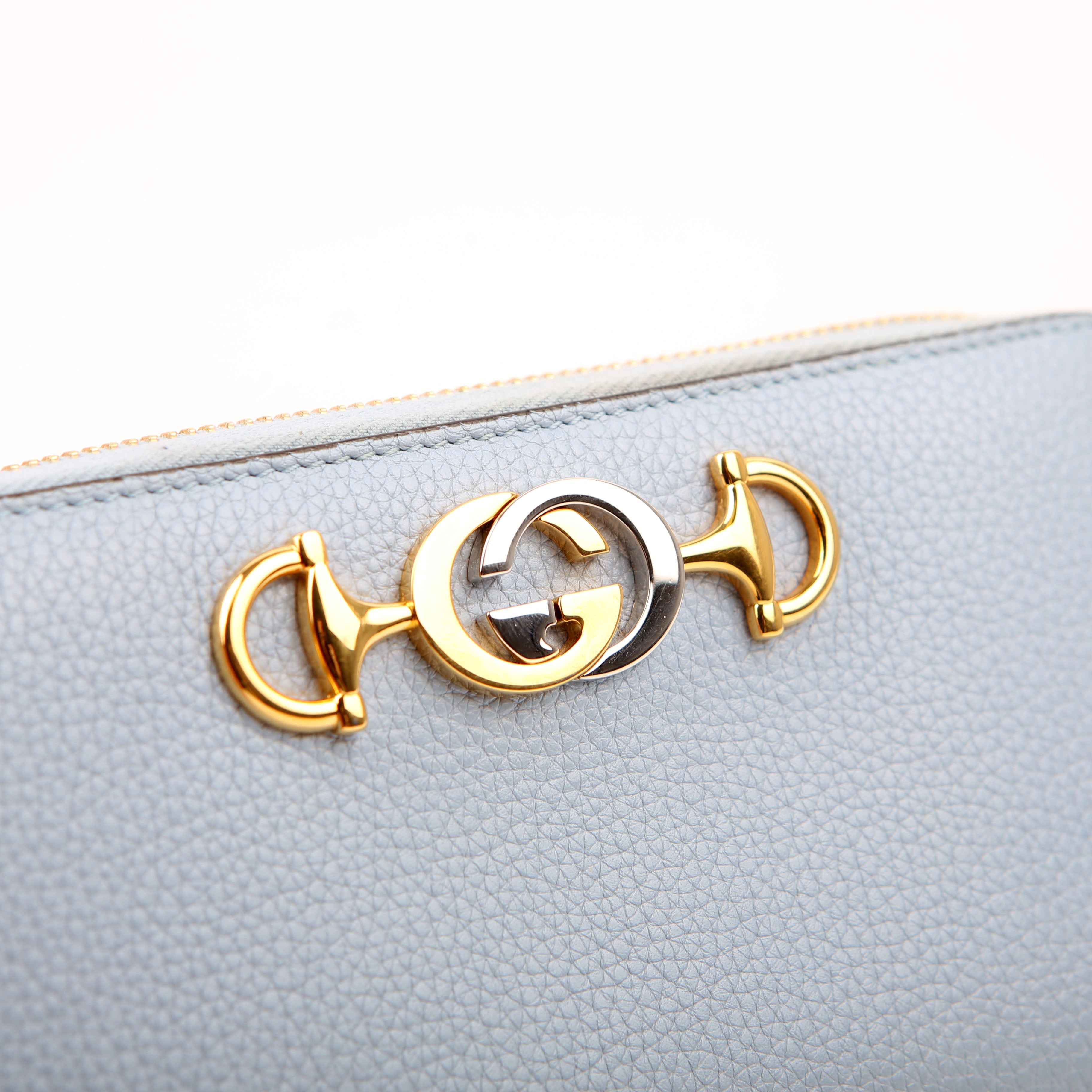 Gucci 570661 Zumi Zip Around Wallet Blue