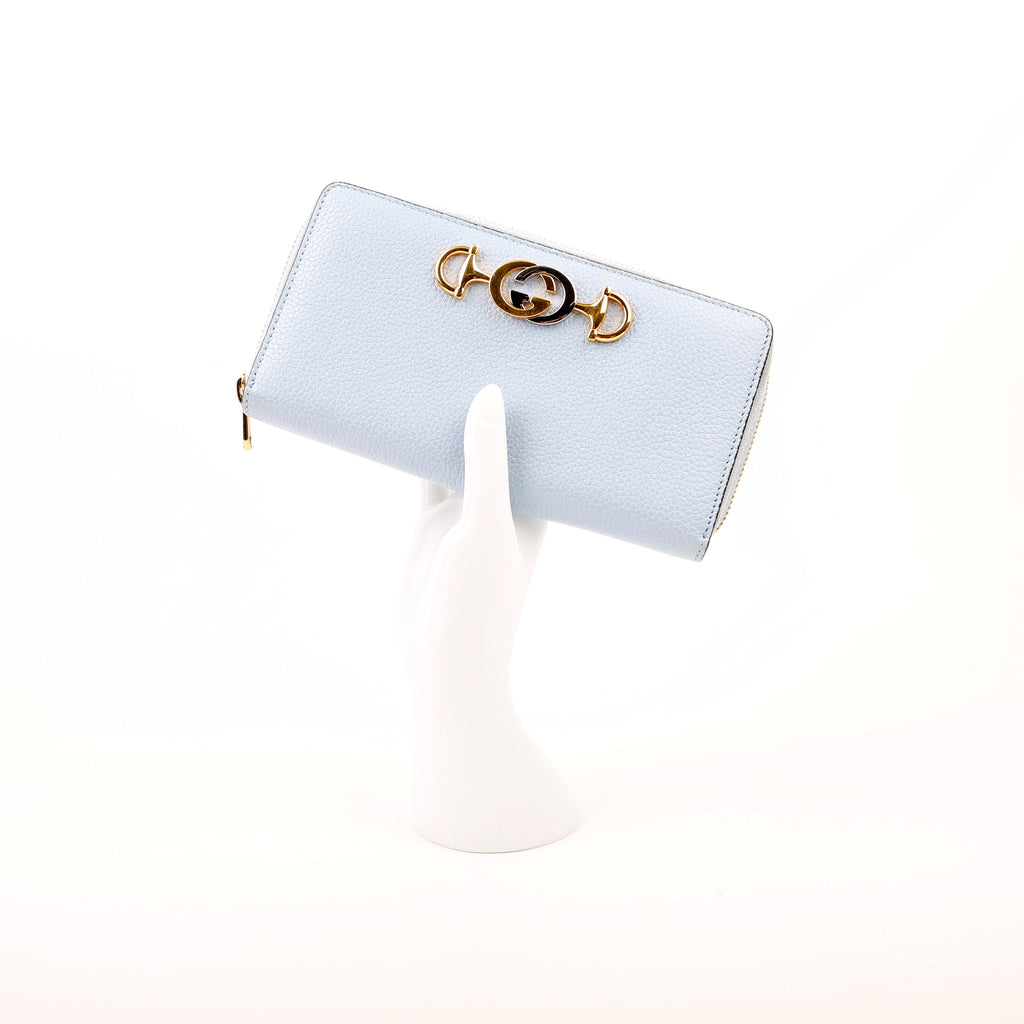 Gucci 570661 Zumi Zip Around Wallet Blue