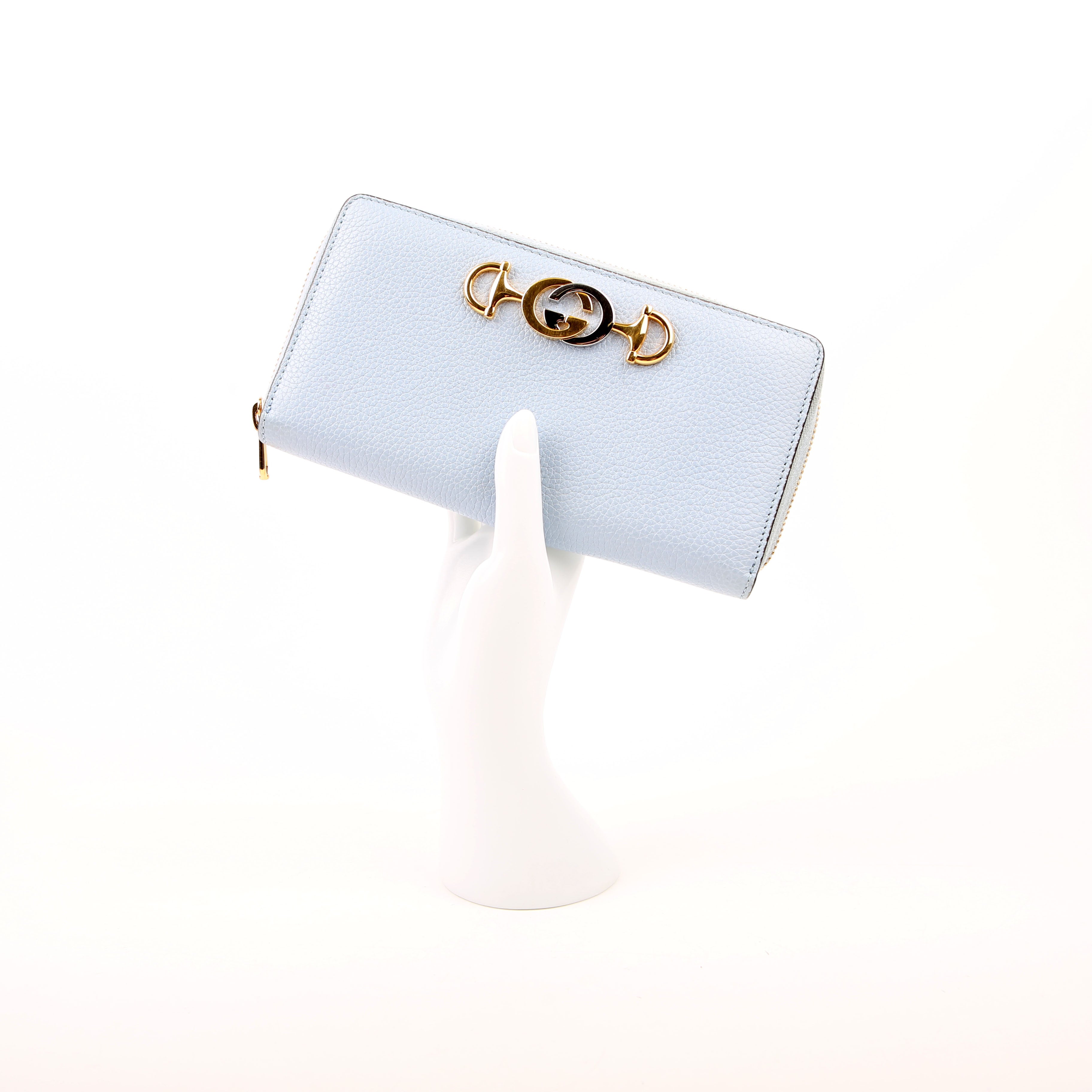 Gucci 570661 Zumi Zip Around Wallet Blue