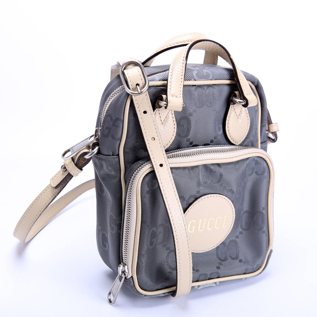 Gucci 625850 GG Nylon Off The Grid Shoulder Bag Grey/Beige