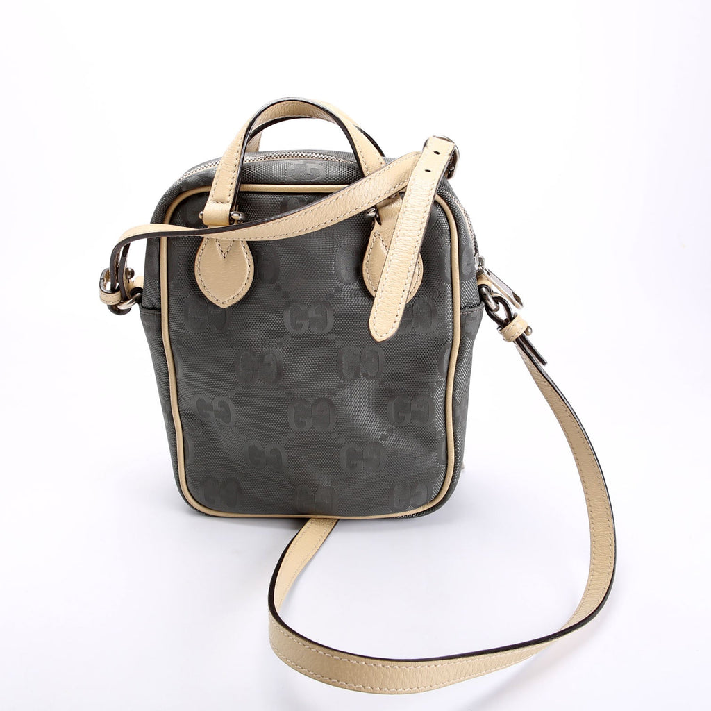 Gucci 625850 GG Nylon Off The Grid Shoulder Bag Grey/Beige