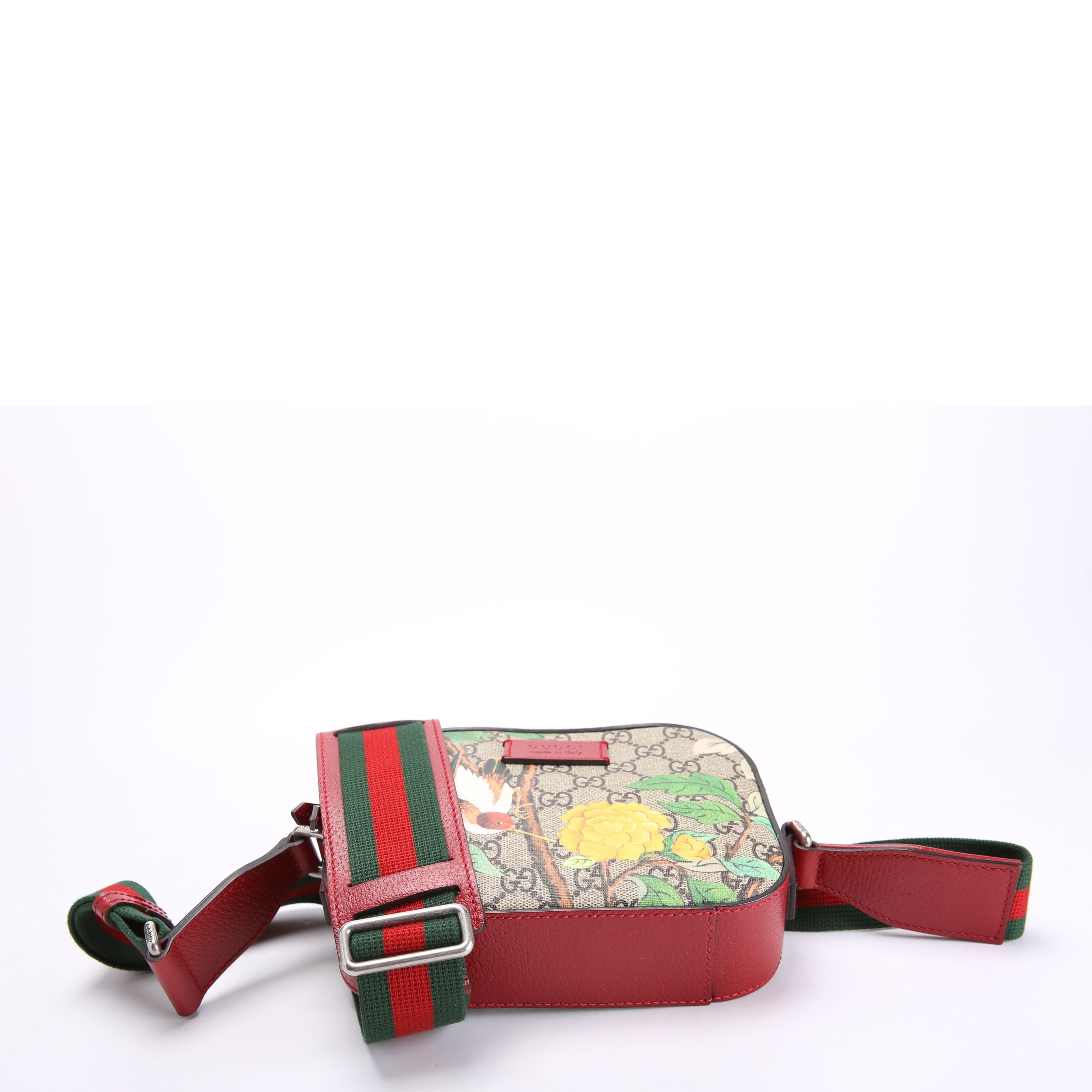 Gucci 450948 GG Supreme Tian Small Shoulder Bag Red/Multicolor