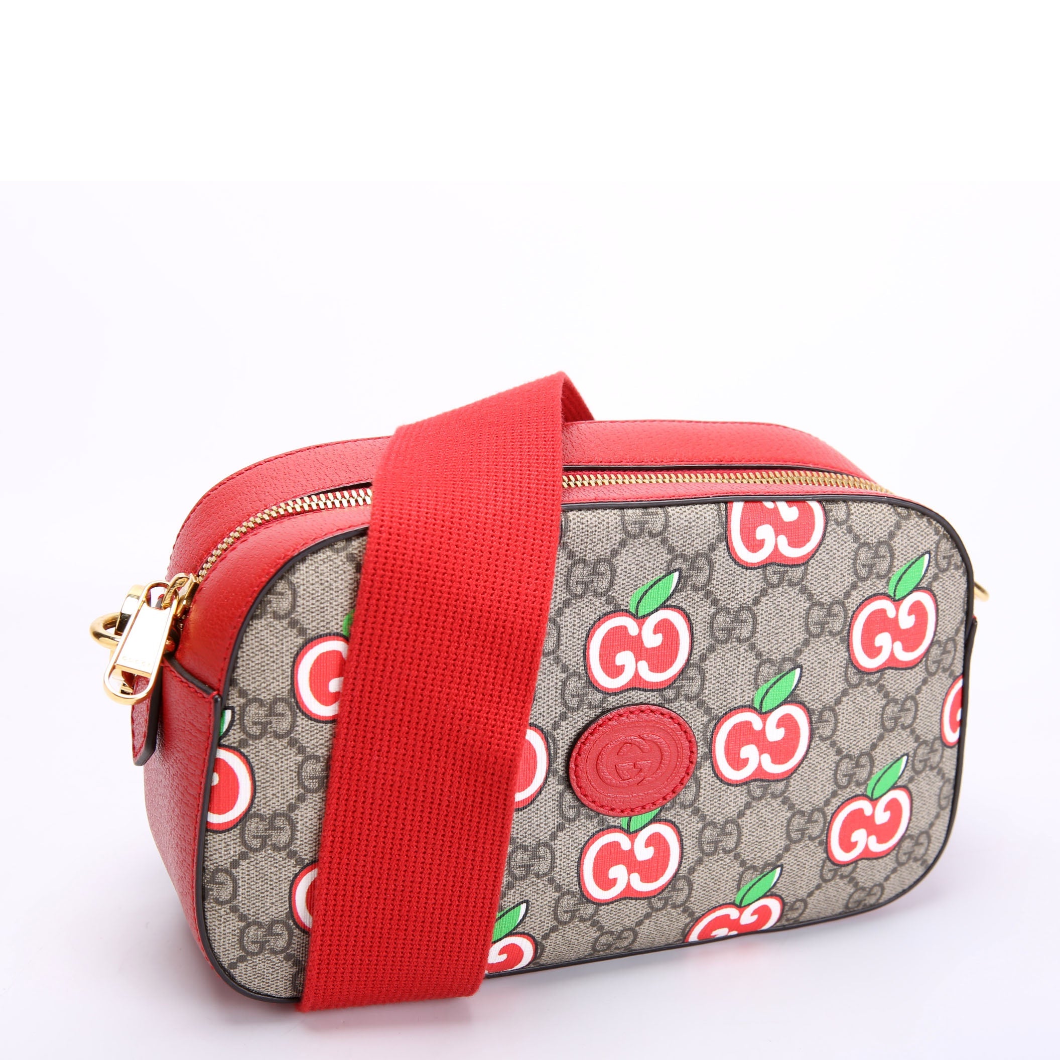 Gucci 574886 GG Apple Shoulder Bag Red