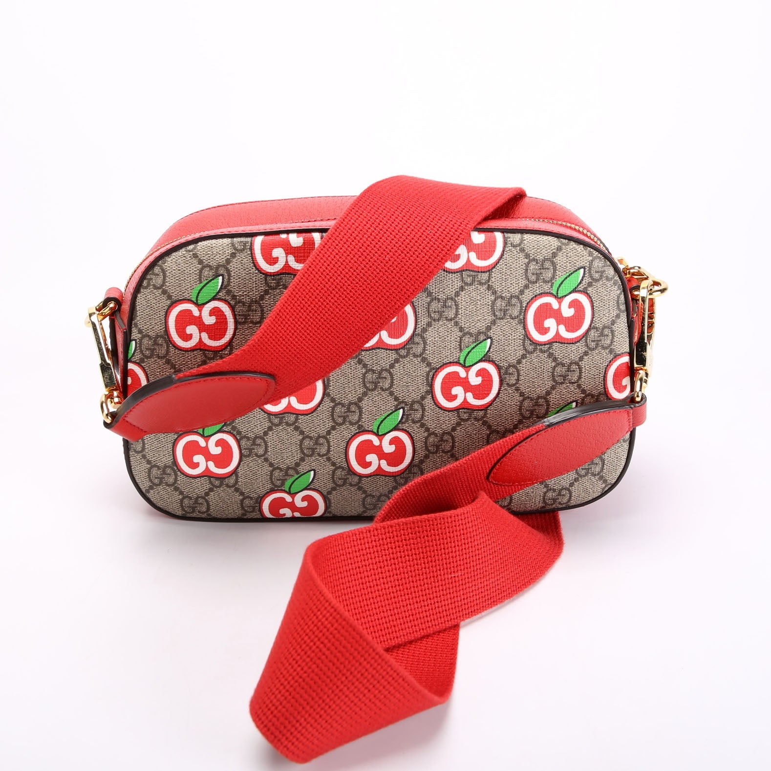 Gucci 574886 GG Apple Shoulder Bag Red