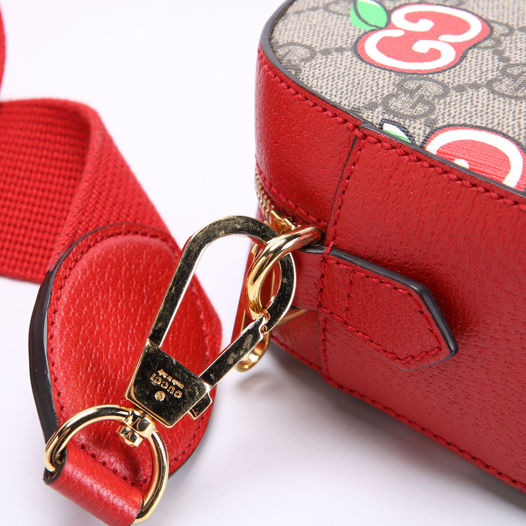 Gucci 574886 GG Apple Shoulder Bag Red