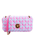 La Medusa Chain Flap Quilted Tweed Purple/Teal