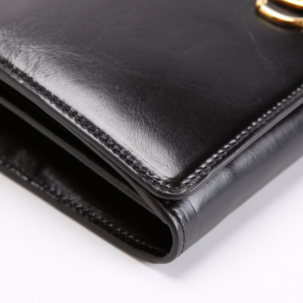 Iconic Flap Wallet On Chain Black