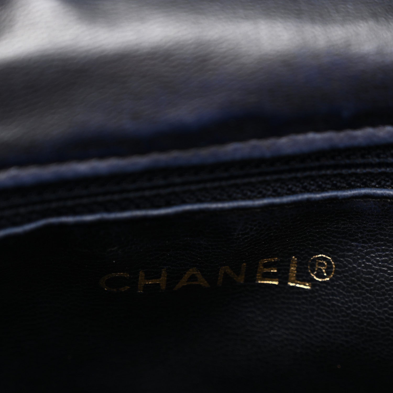 Chanel Caviar Quilted CC Drawstring Backpack Navy
