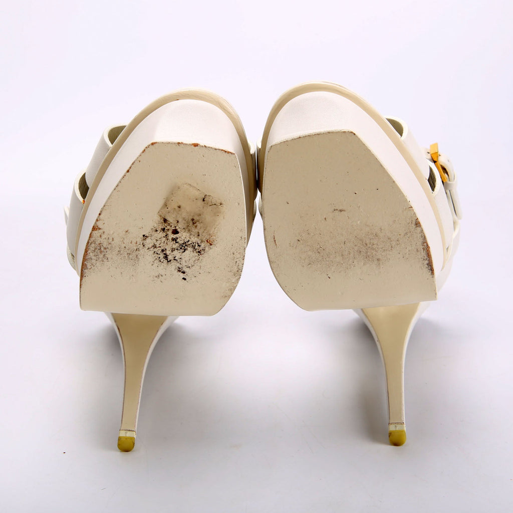 Tribute Platform Sandals Heels Size 37 White