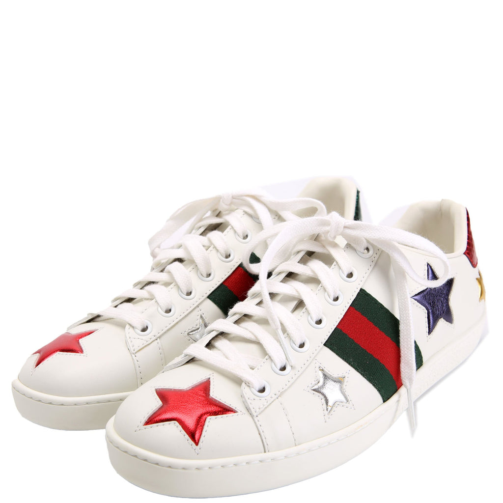 Ace Web Star Sneakers Size 36.5 White/Red/Blue