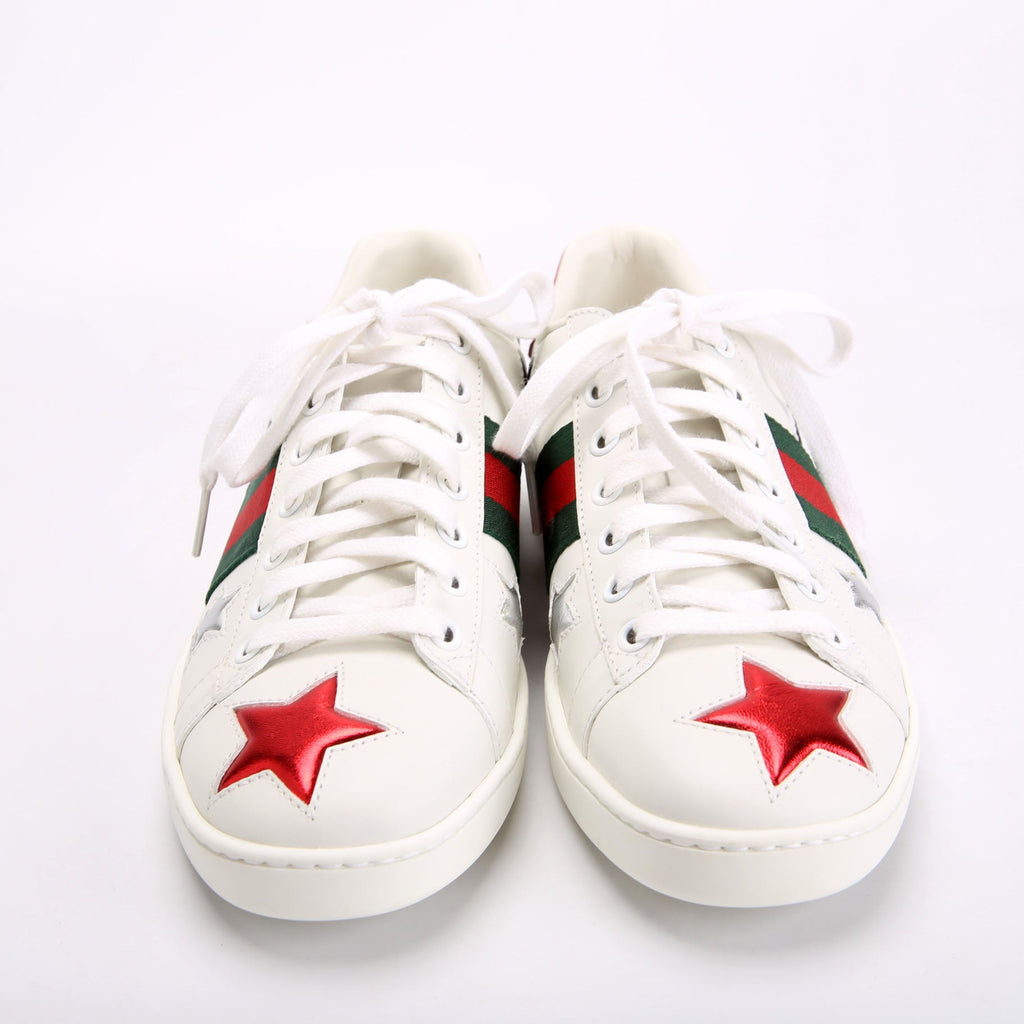 Ace Web Star Sneakers Size 36.5 White/Red/Blue