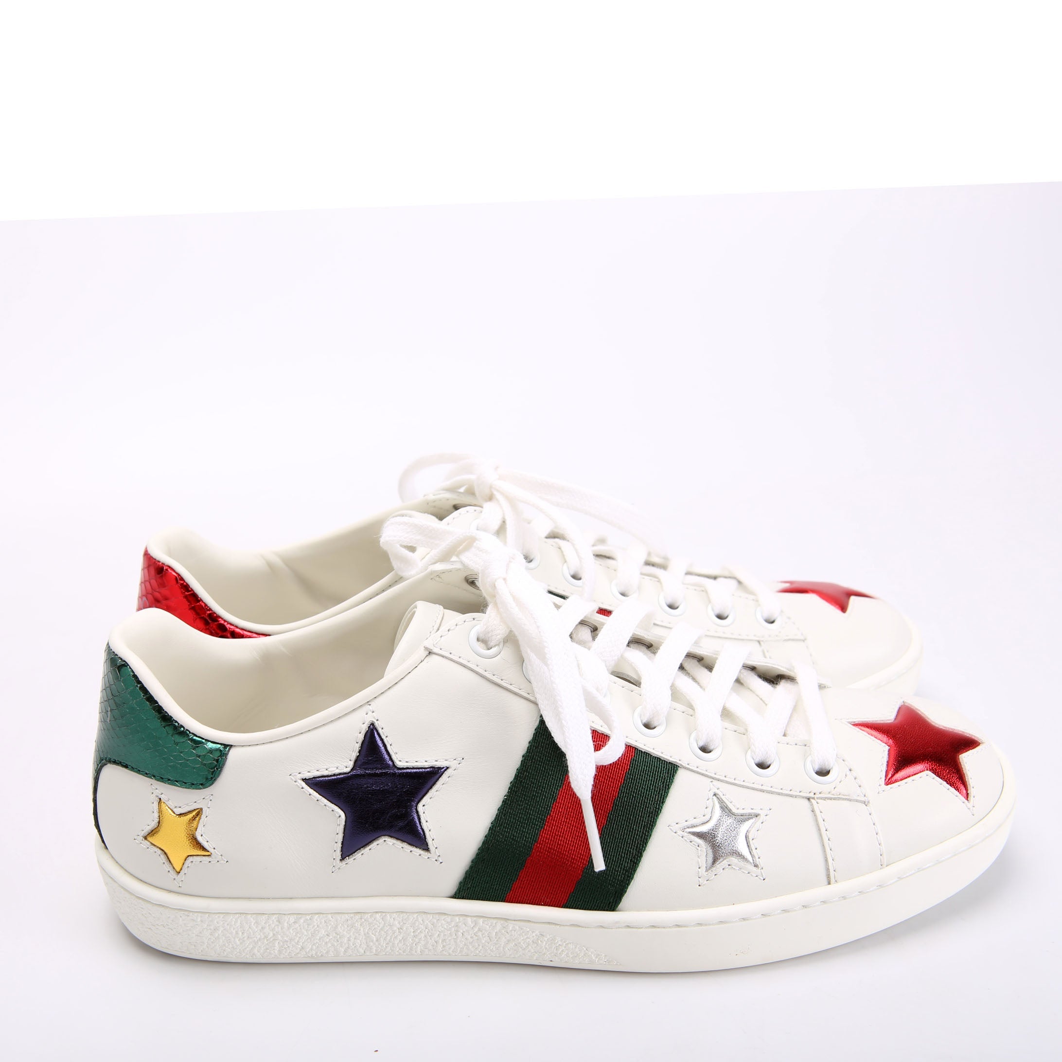 Ace Web Star Sneakers Size 36.5 White/Red/Blue