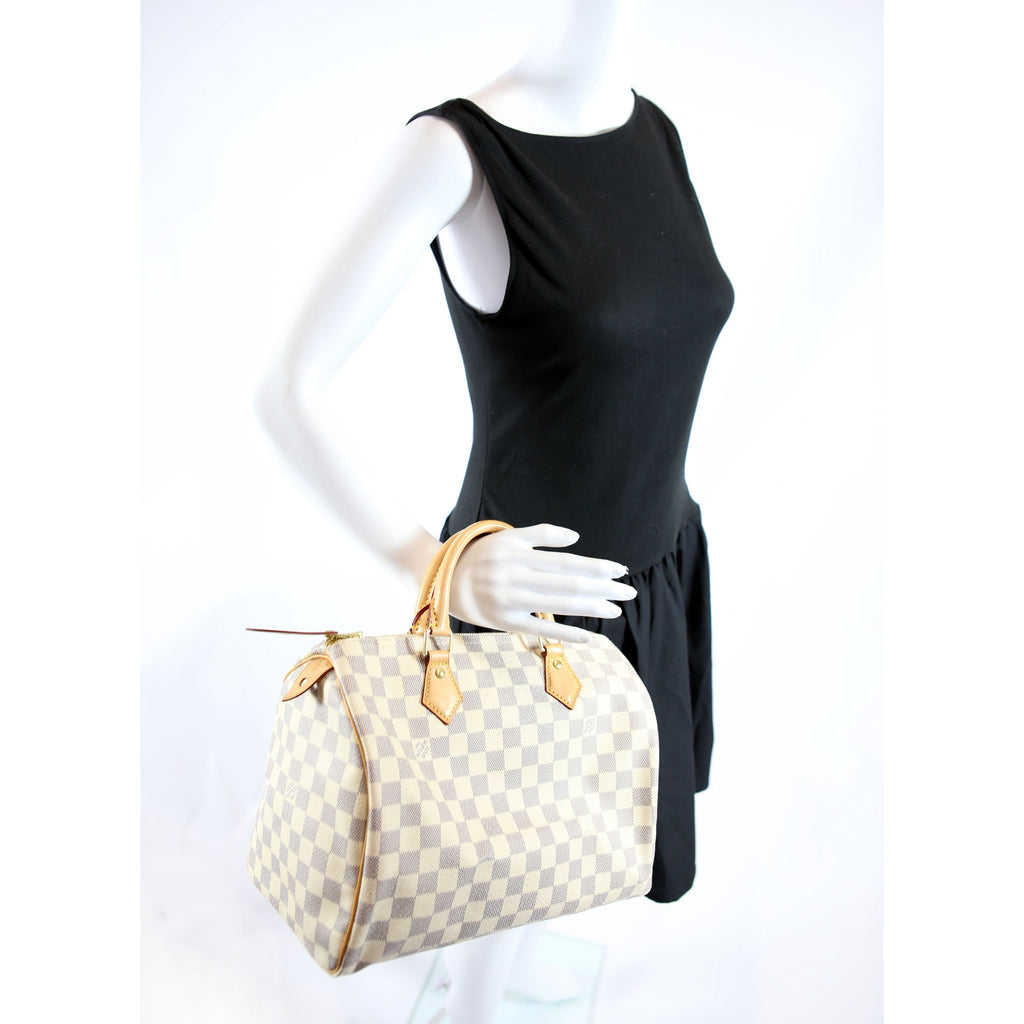 Speedy 30 Damier Azur Blue/White/Beige