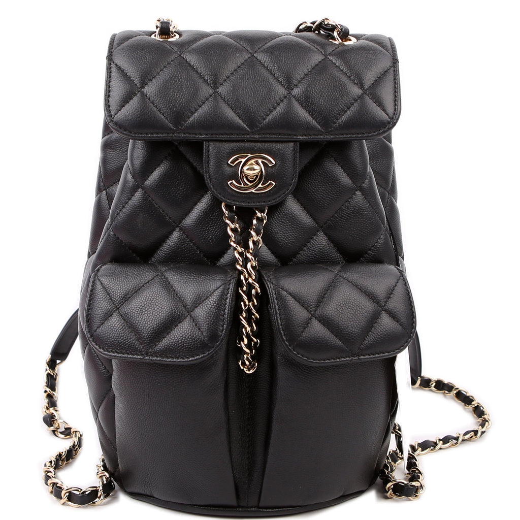 Duma Drawstring Backpack Small Caviar RFID Black