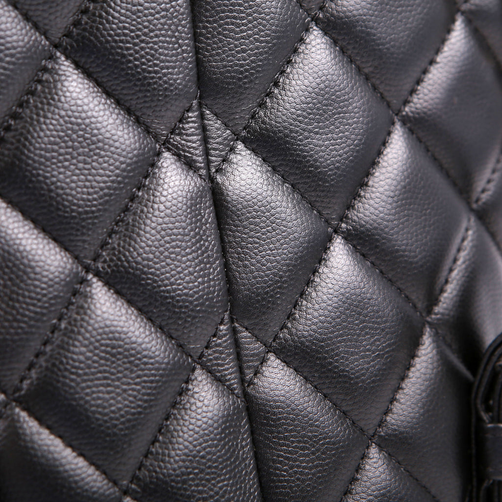 Duma Drawstring Backpack Small Caviar RFID Black