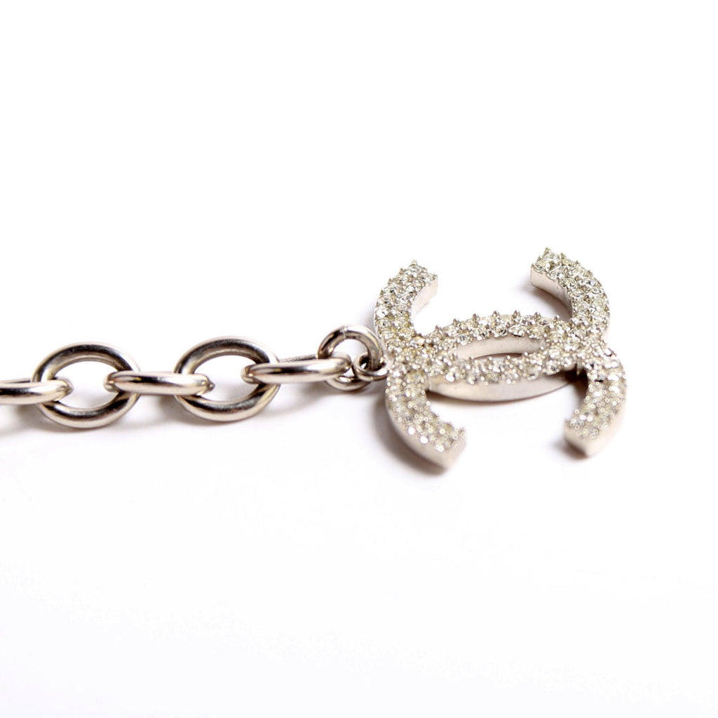CC Chain Link Collar Necklace Silver
