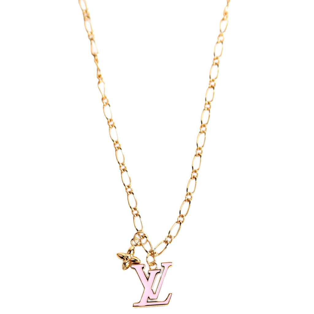 LV Iconic Enamel Necklace Gold/Pink