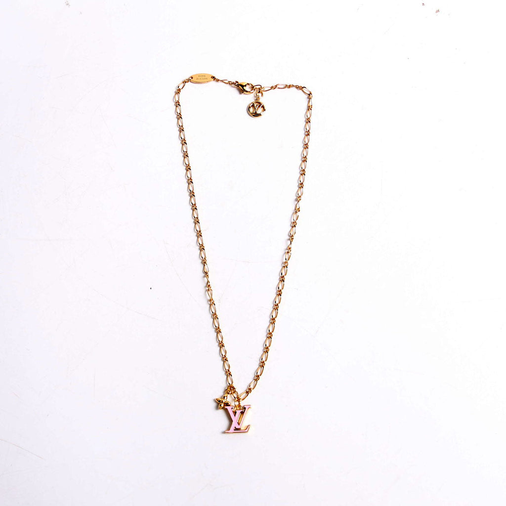 LV Iconic Enamel Necklace Gold/Pink