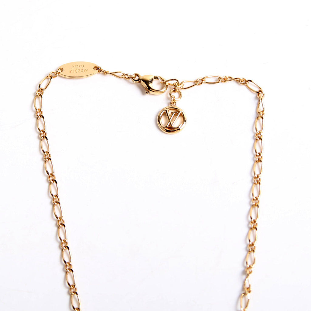 LV Iconic Enamel Necklace Gold/Pink