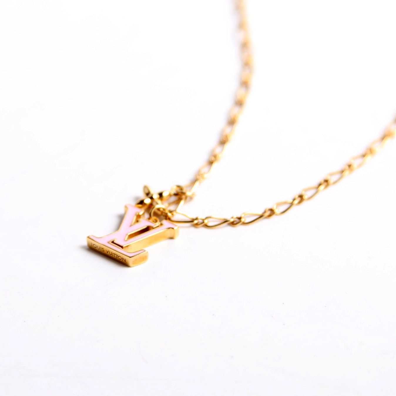 LV Iconic Enamel Necklace Gold/Pink