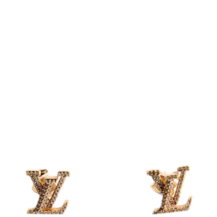 LV Iconic With Crystals Earrings Gold