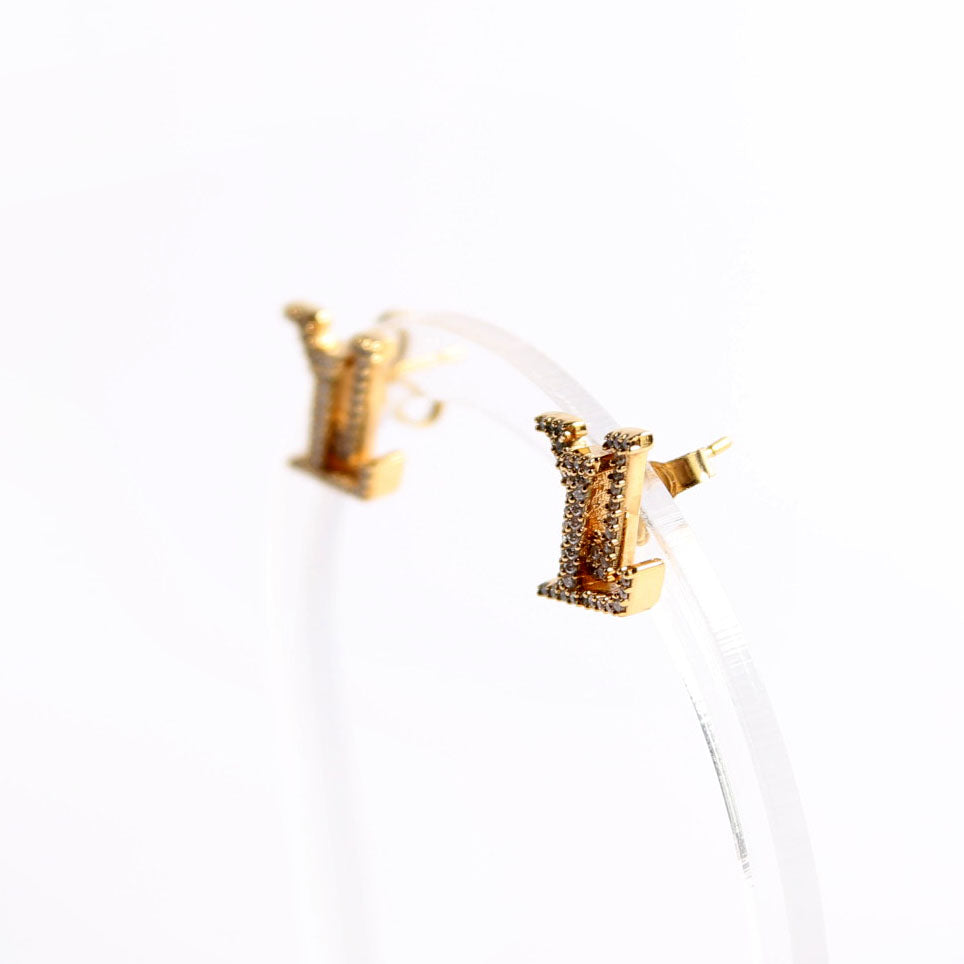 LV Iconic With Crystals Earrings Gold
