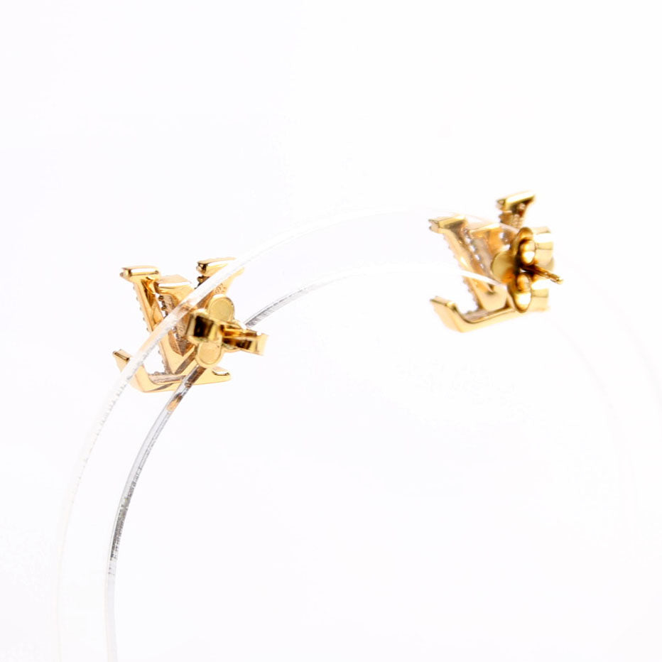 LV Iconic With Crystals Earrings Gold