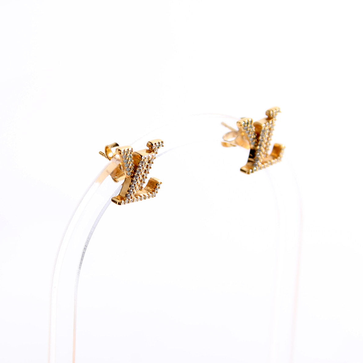 LV Iconic With Crystals Earrings Gold
