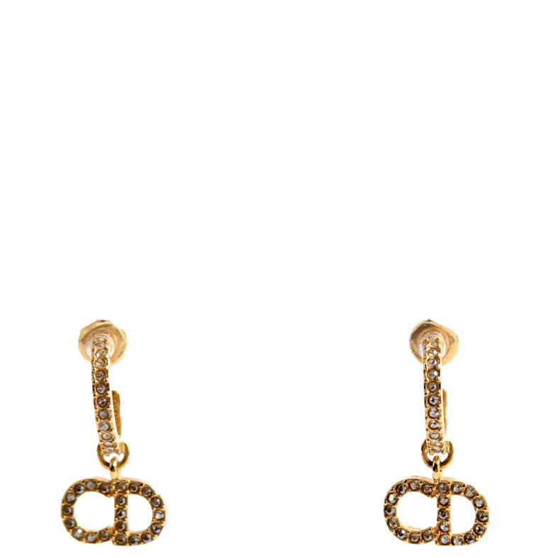 Clair D Lune Crystal Hoop Earrings Gold