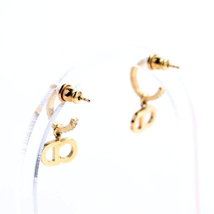 Clair D Lune Crystal Hoop Earrings Gold