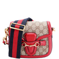 Gucci 384821 GG Canvas Lady Web Small Shoulder Bag Red