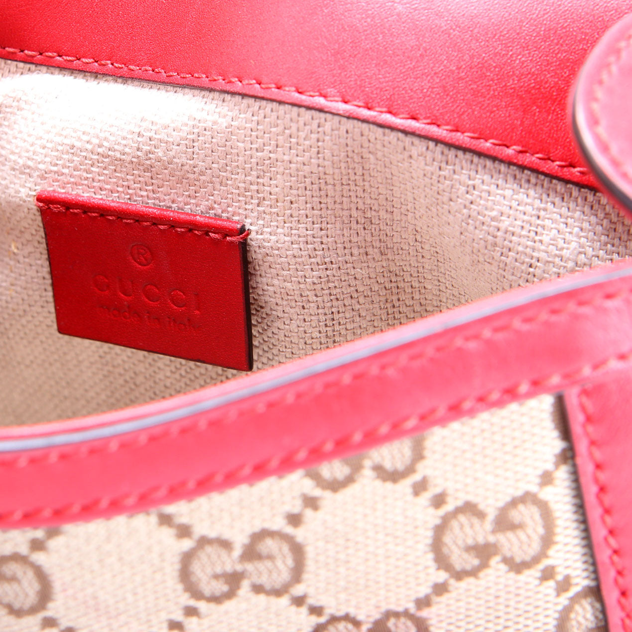 Gucci 384821 GG Canvas Lady Web Small Shoulder Bag Red