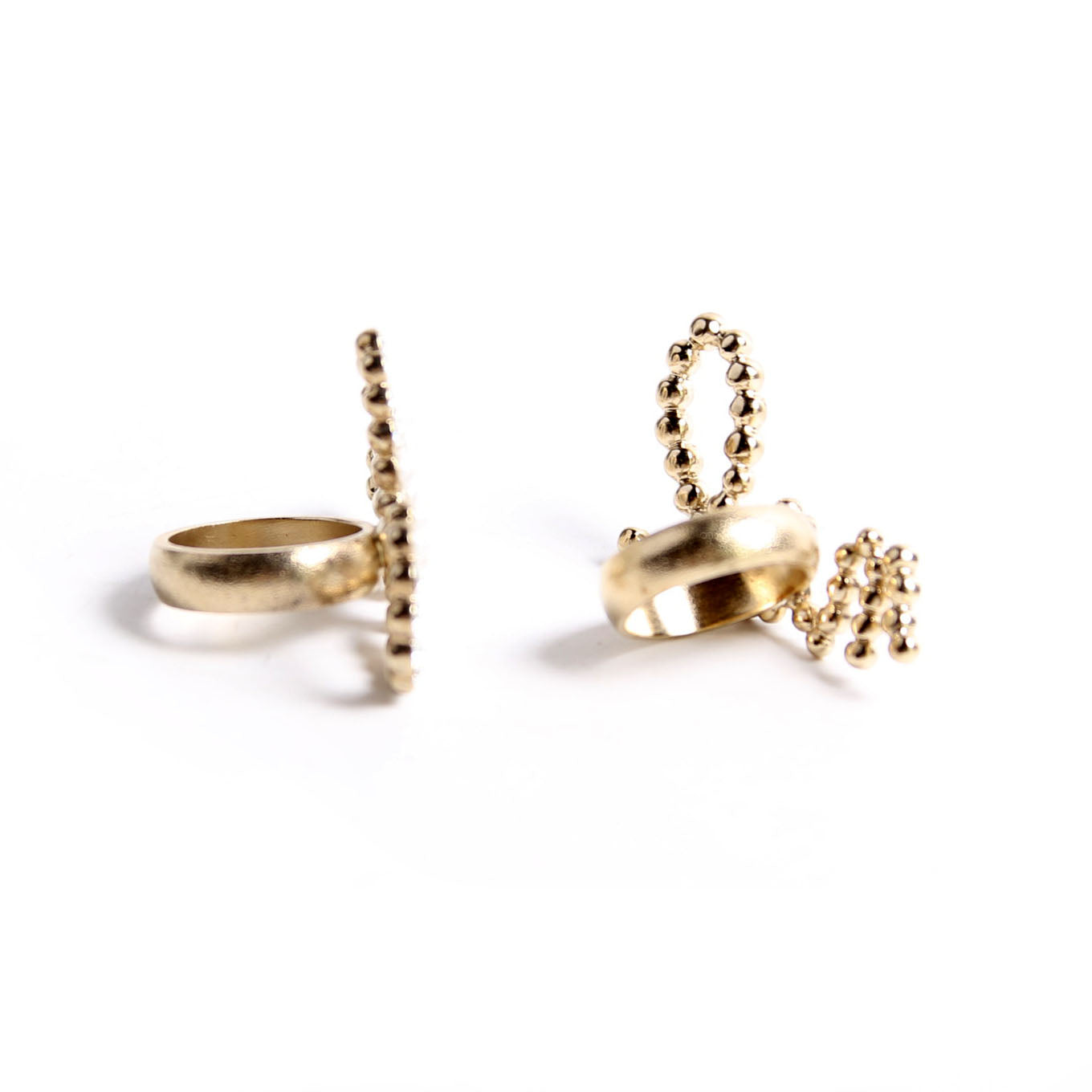 Cursive Logo Ring Faux Pearl/Crytsal Set Size 7/8