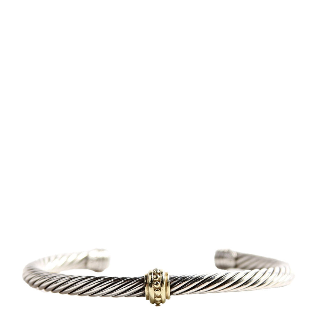 Cable Station Cuff Bracelet 925/585/Pave