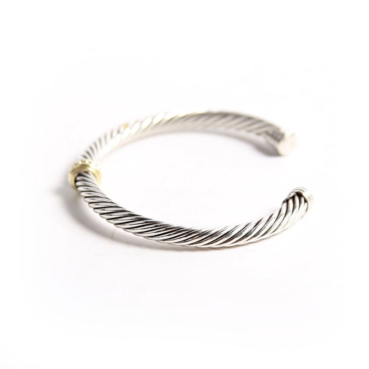 Cable Station Cuff Bracelet 925/585/Pave