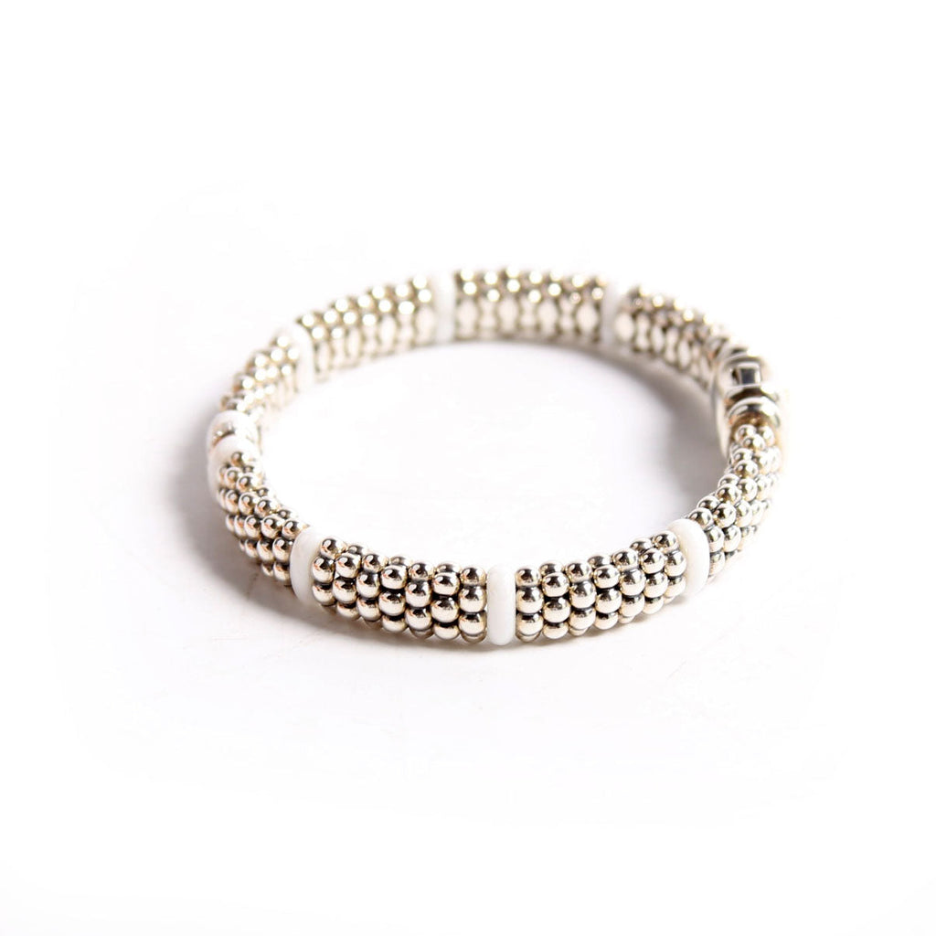 Ceramic Single Station 9MM Bracelet 925/Diamond/Caviar