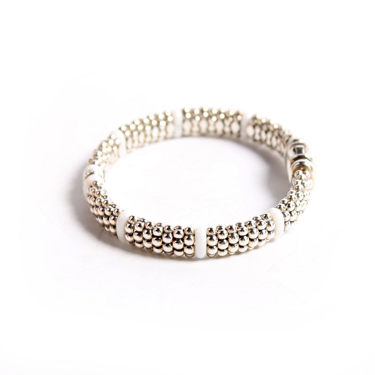 Ceramic Single Station 9MM Bracelet 925/Diamond/Caviar