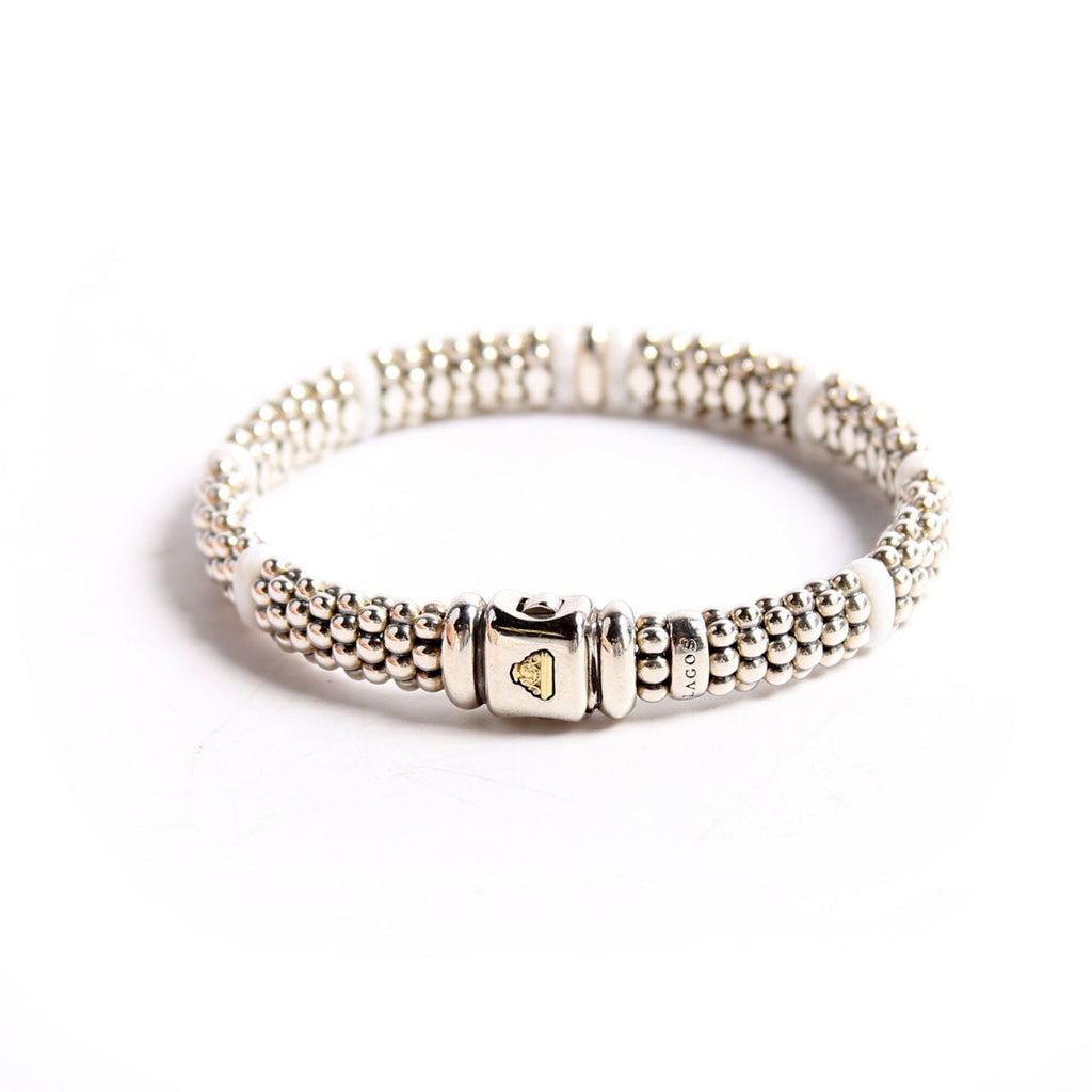 Ceramic Single Station 9MM Bracelet 925/Diamond/Caviar