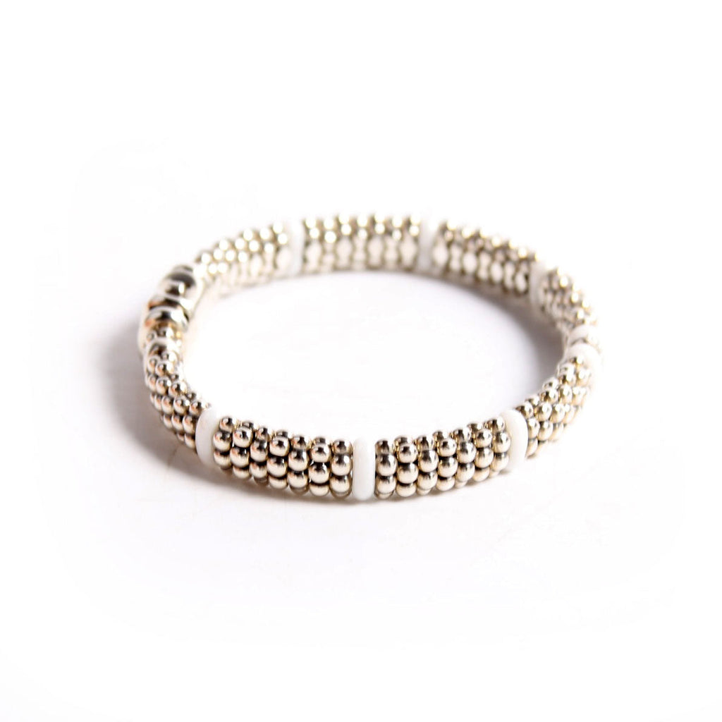 Ceramic Single Station 9MM Bracelet 925/Diamond/Caviar