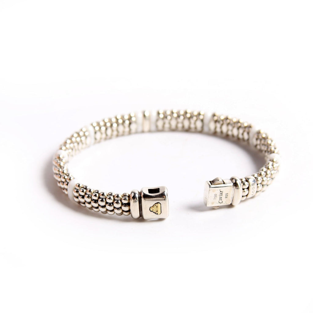 Ceramic Single Station 9MM Bracelet 925/Diamond/Caviar