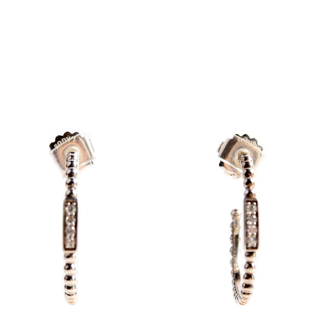 Caviar Spark Diamond Hoop Earrings 925