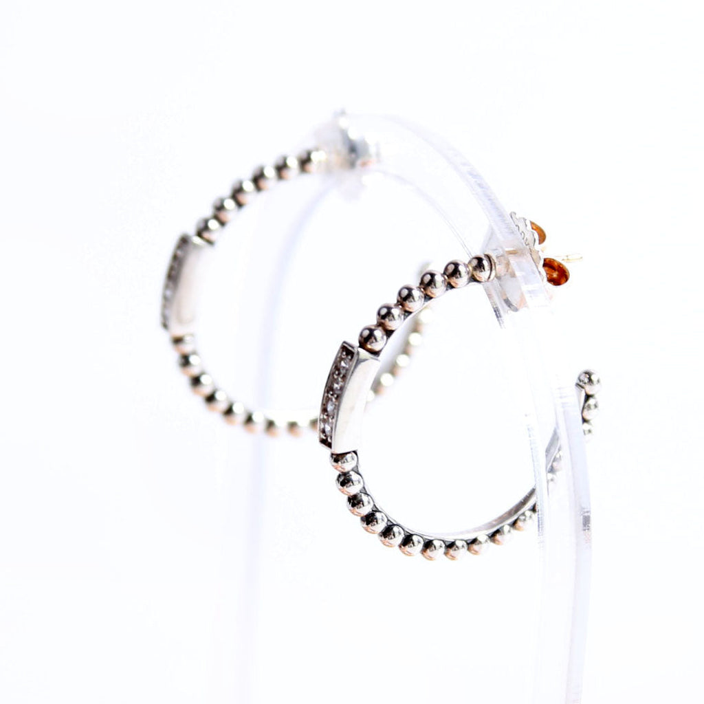 Caviar Spark Diamond Hoop Earrings 925