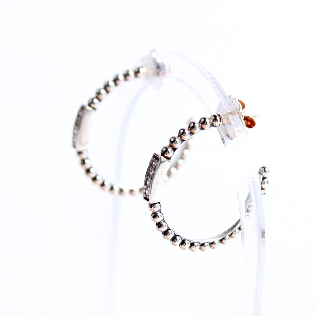 Caviar Spark Diamond Hoop Earrings 925