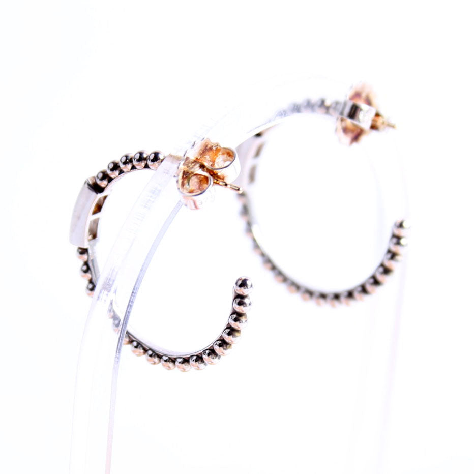 Caviar Spark Diamond Hoop Earrings 925