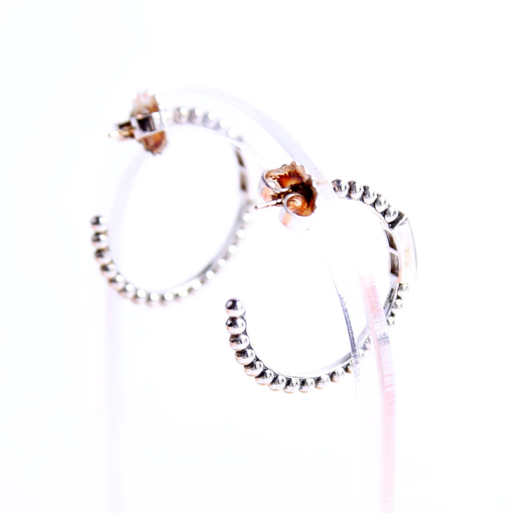 Caviar Spark Diamond Hoop Earrings 925